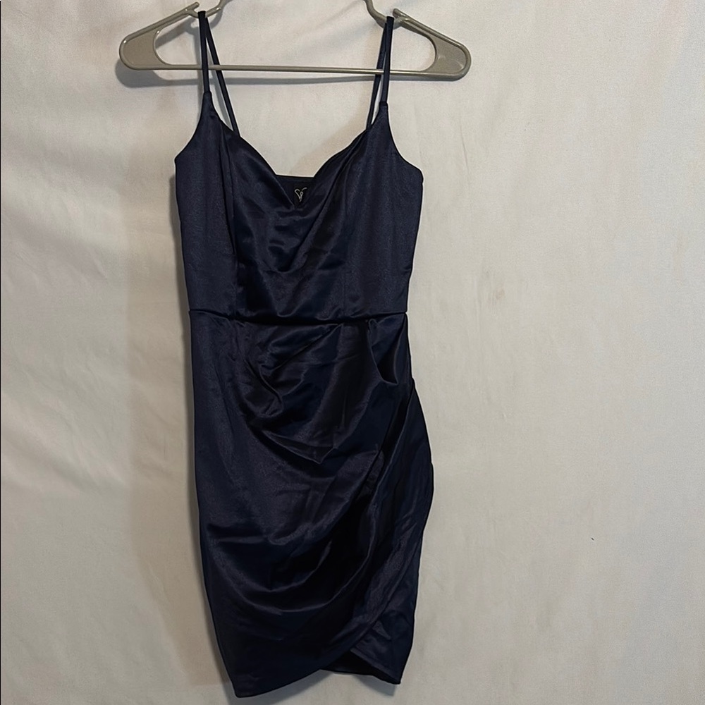 Windsor Navy Blue Satin Dress